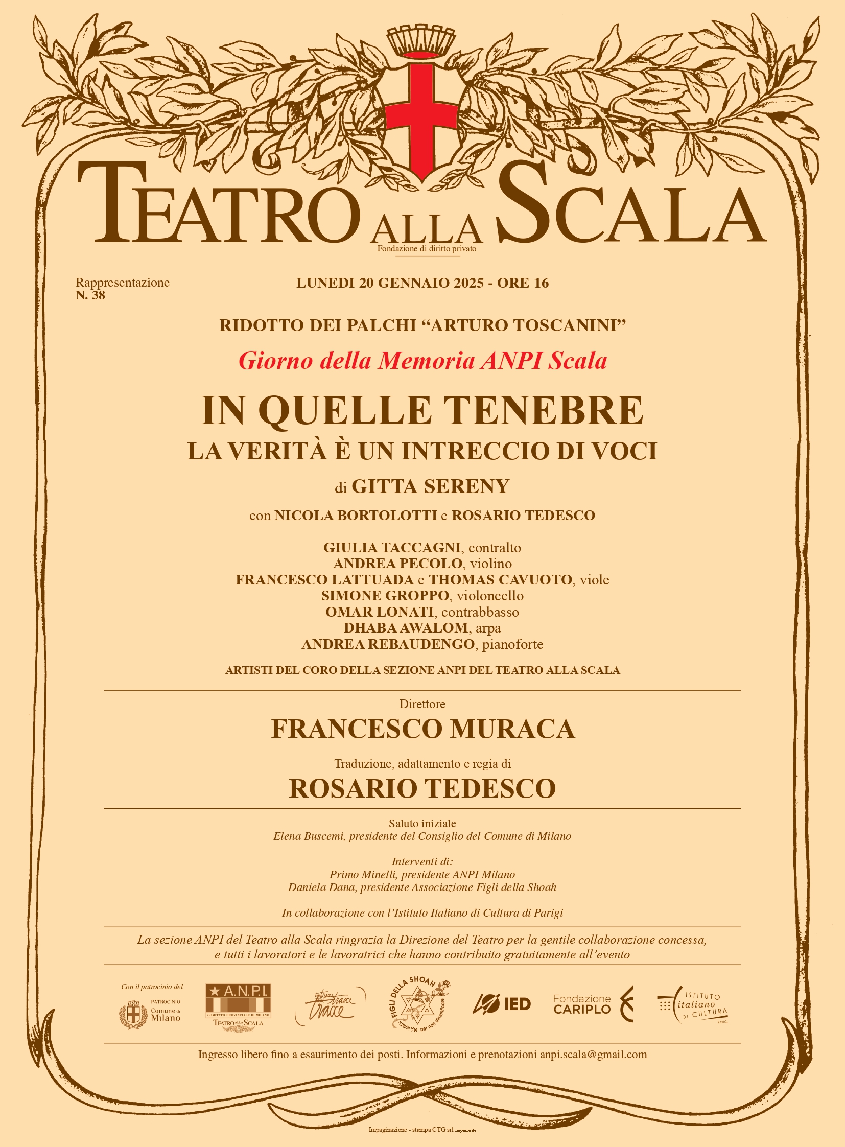 Concerto per il Giorno della Memoria 2025 - Teatro Alla Scala di Milano 